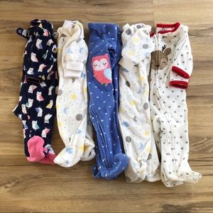 Baby Girl Carters fleece footed sleepers 3-6M